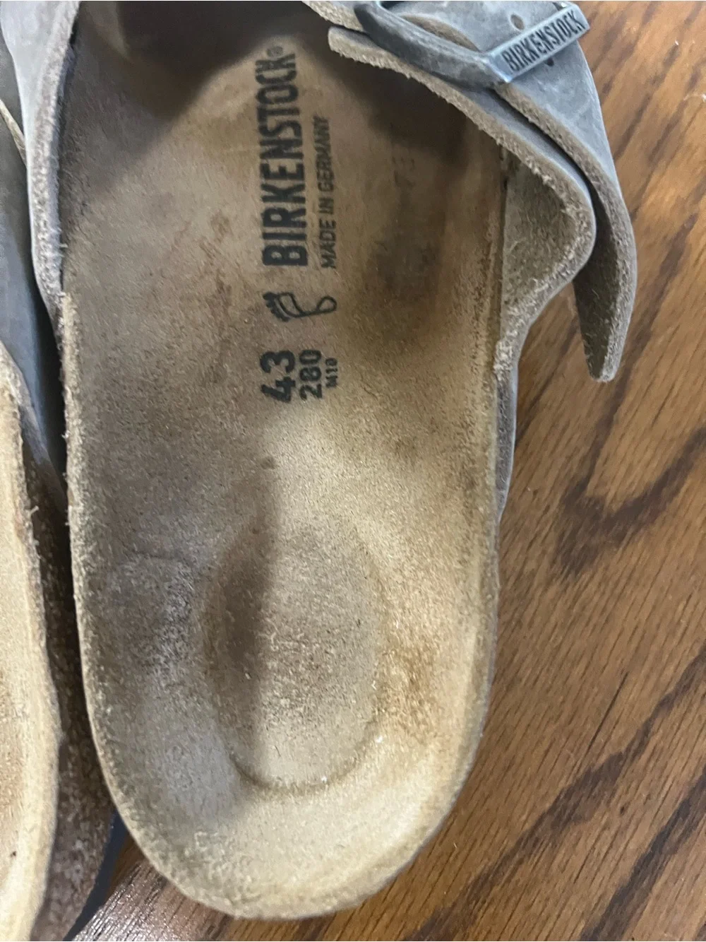 Birkenstock Men's Taupe Crisscross Suede Buckle Sandals